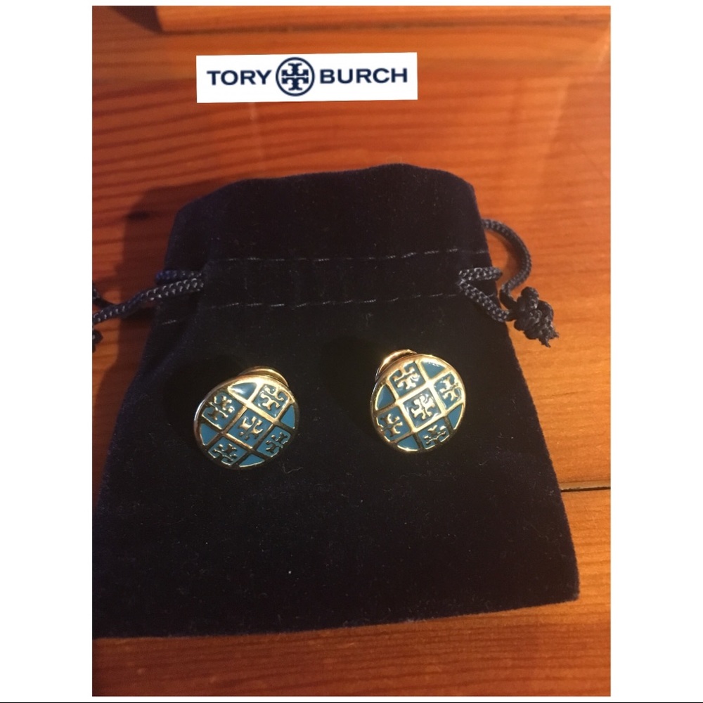 Vintage Turquoise&Gold Tory Burch Earrings